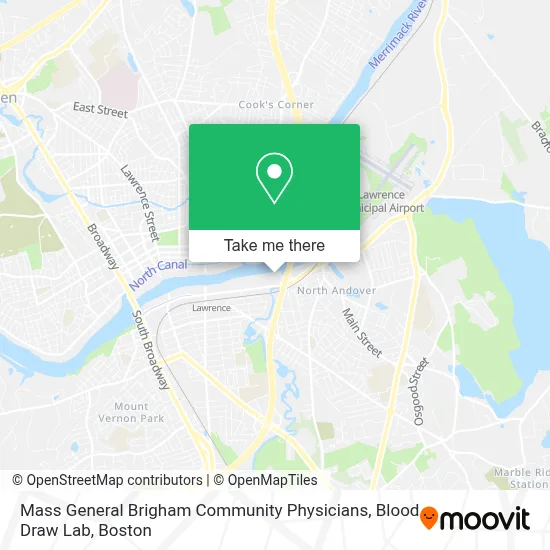 Mass General Brigham Community Physicians, Blood Draw Lab map