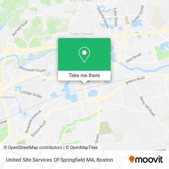 United Site Services Of Springfield MA map