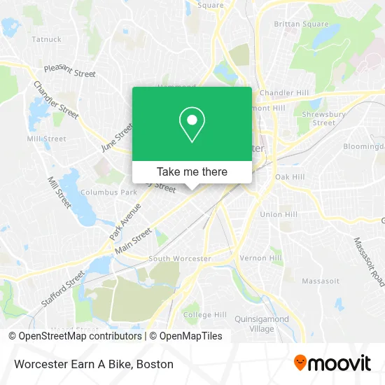 Worcester Earn A Bike map