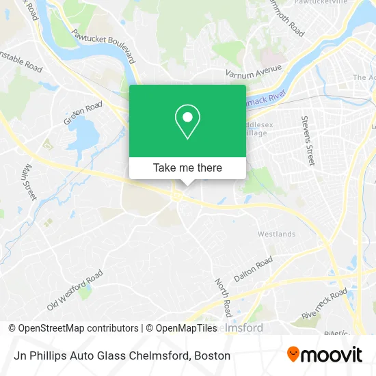 Jn Phillips Auto Glass Chelmsford map