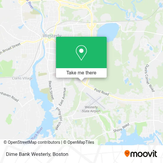 Dime Bank Westerly map