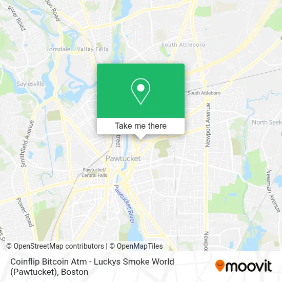 Coinflip Bitcoin Atm - Luckys Smoke World (Pawtucket) map