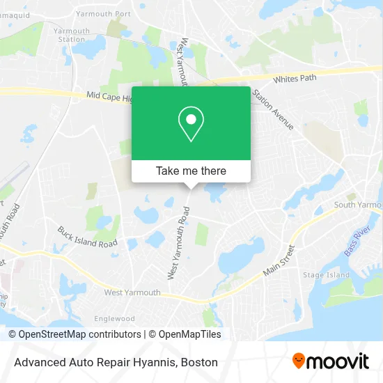 Advanced Auto Repair Hyannis map