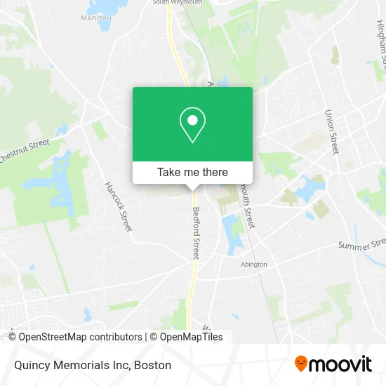 Quincy Memorials Inc map