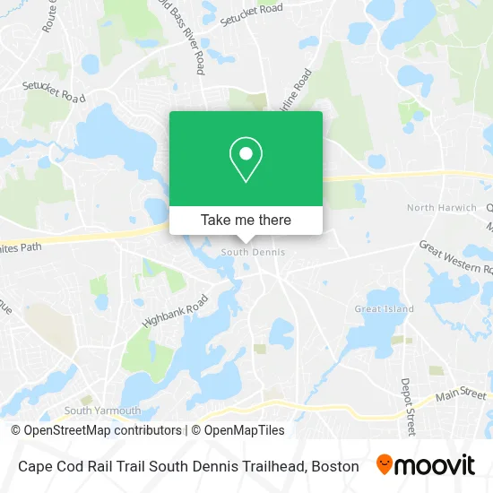 Cape Cod Rail Trail South Dennis Trailhead map