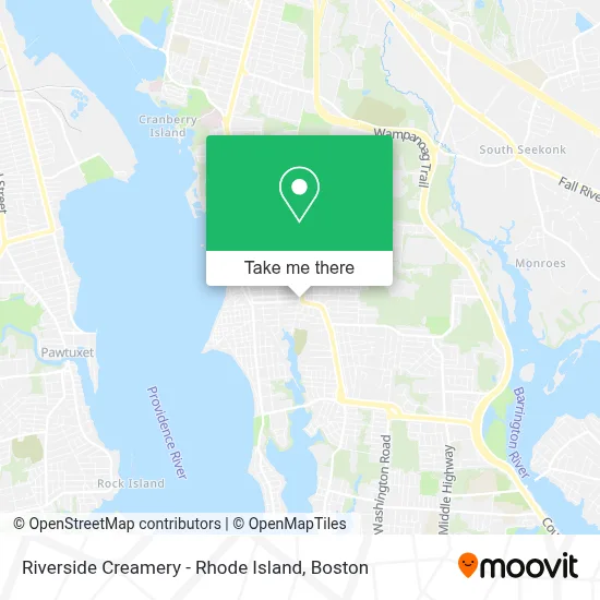 Riverside Creamery - Rhode Island map