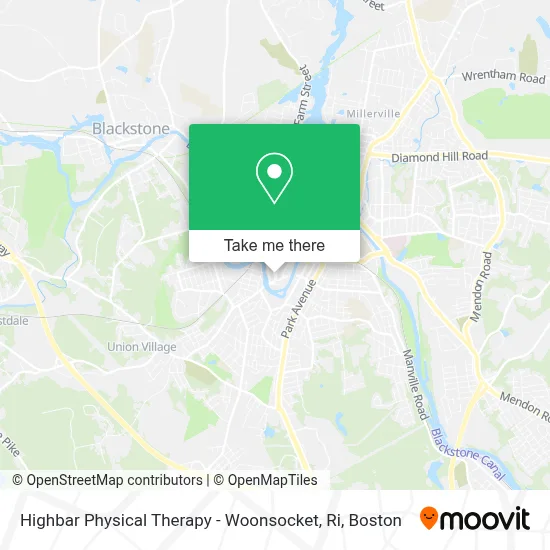 Highbar Physical Therapy - Woonsocket, Ri map