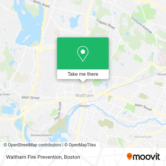 Waltham Fire Prevention map
