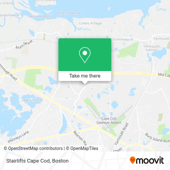 Stairlifts Cape Cod map