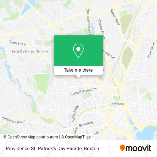 Providence St. Patrick's Day Parade map
