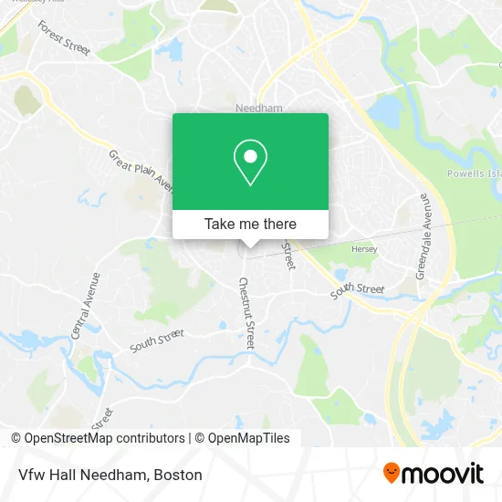 Vfw Hall Needham map