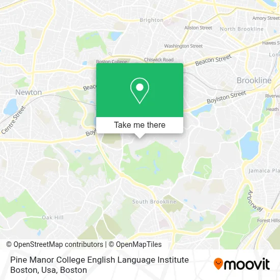 Pine Manor College English Language Institute Boston, Usa map