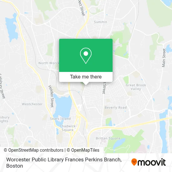 Worcester Public Library Frances Perkins Branch map
