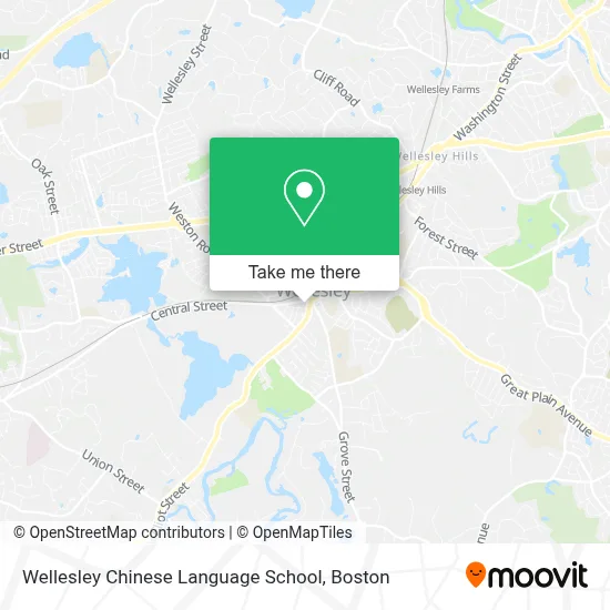 Wellesley Chinese Language School map