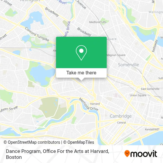 Dance Program, Office For the Arts at Harvard map