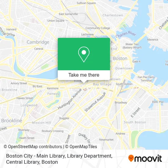 Boston City - Main Library, Library Department, Central Library map