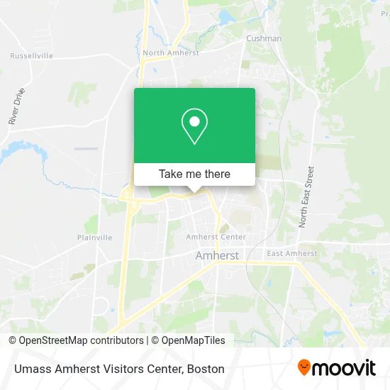 Umass Amherst Visitors Center map