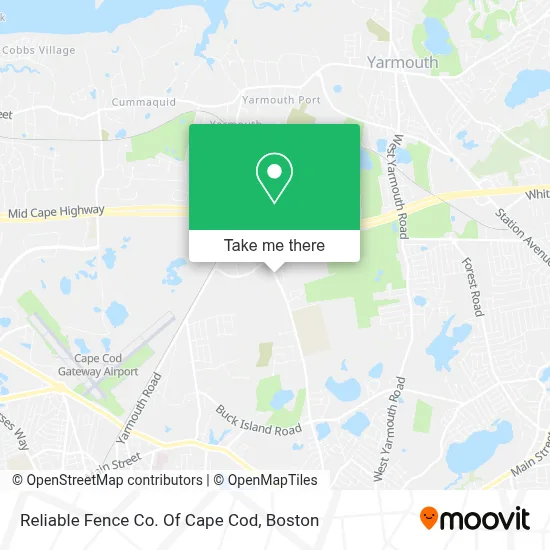 Reliable Fence Co. Of Cape Cod map