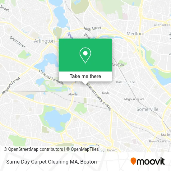 Same Day Carpet Cleaning MA map