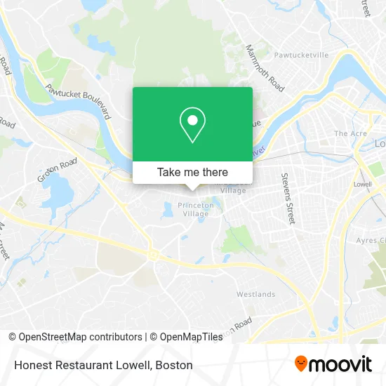 Honest Restaurant Lowell map
