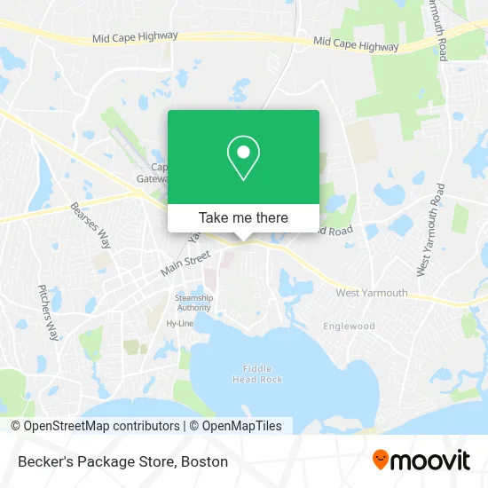 Becker's Package Store map