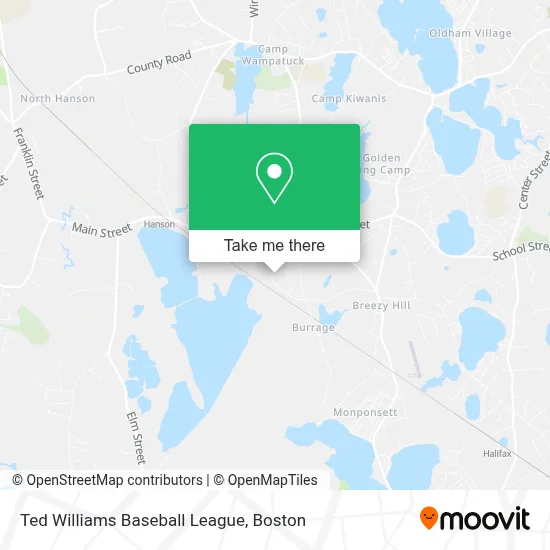 Ted Williams Baseball League map