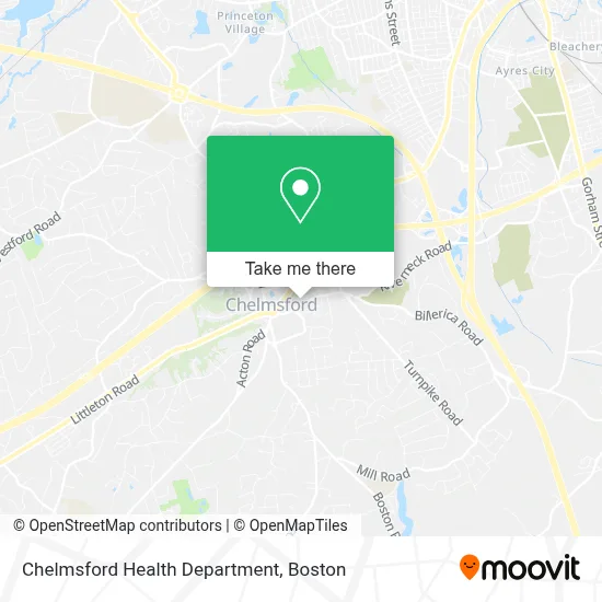 Chelmsford Health Department map
