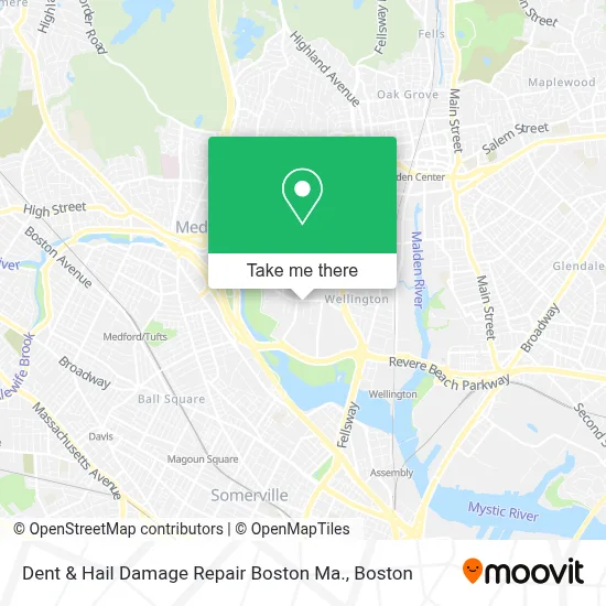 Dent & Hail Damage Repair Boston Ma. map