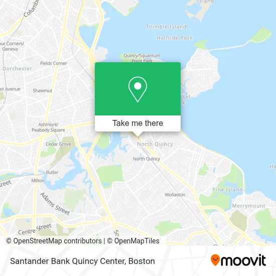 Santander Bank Quincy Center map