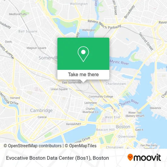 Evocative Boston Data Center (Bos1) map