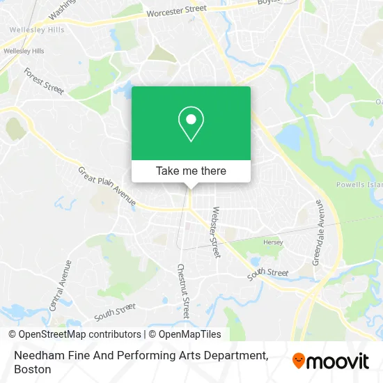 Needham Fine And Performing Arts Department map