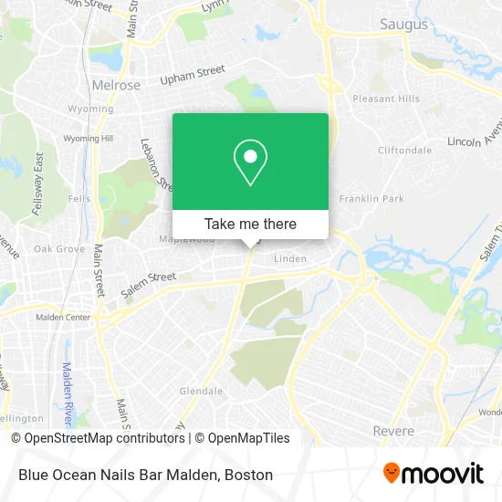 Blue Ocean Nails Bar Malden map