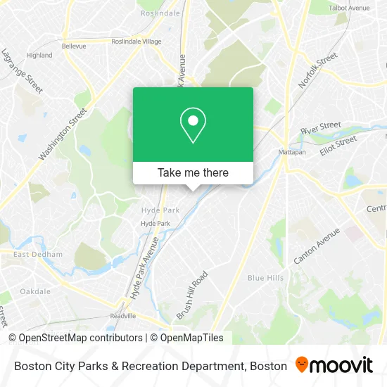 Boston City Parks & Recreation Department map