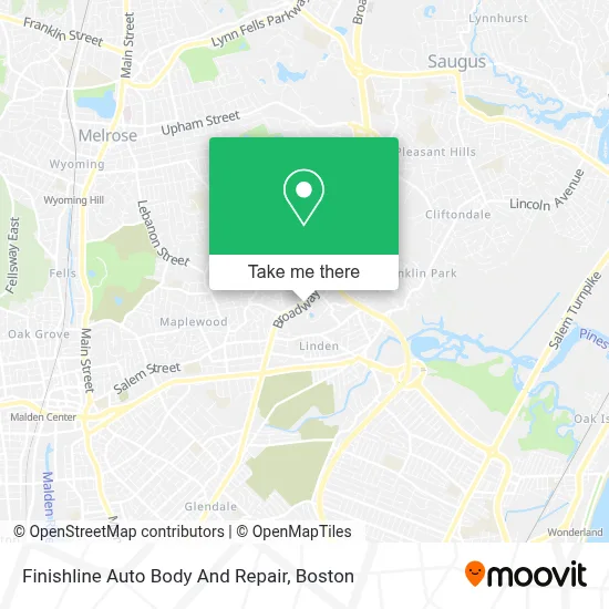 Finishline Auto Body And Repair map