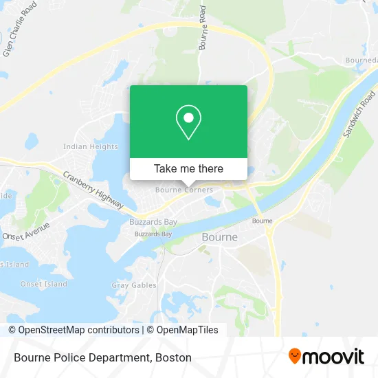 Bourne Police Department map