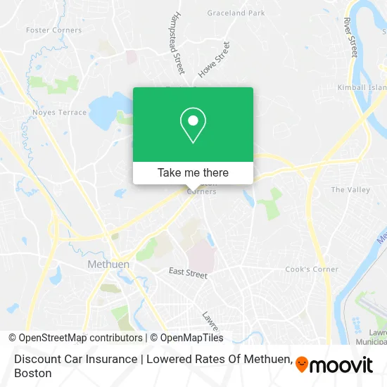 Discount Car Insurance | Lowered Rates Of Methuen map