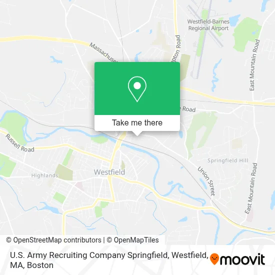 U.S. Army Recruiting Company Springfield, Westfield, MA map