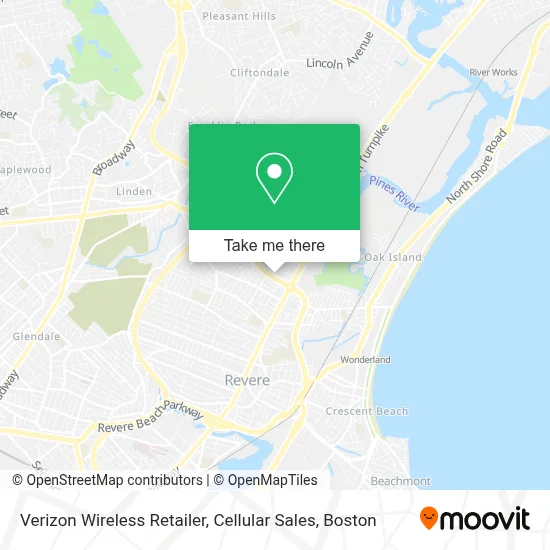 Verizon Wireless Retailer, Cellular Sales map
