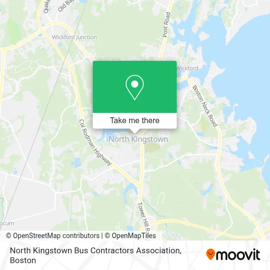 North Kingstown Bus Contractors Association map