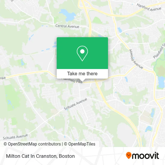 Milton Cat In Cranston map