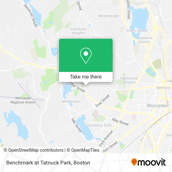 Benchmark at Tatnuck Park map