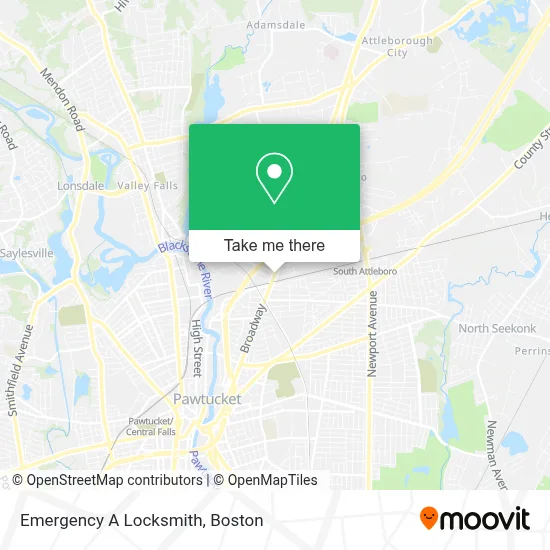 Emergency A Locksmith map