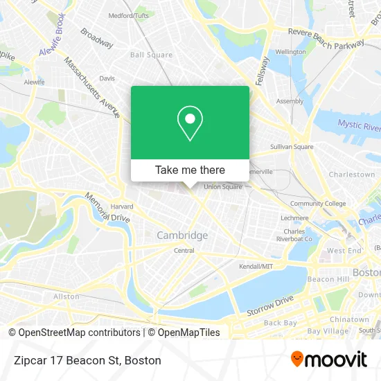 Zipcar 17 Beacon St map