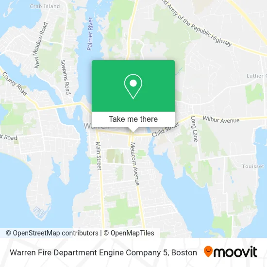 Warren Fire Department Engine Company 5 map