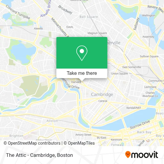 The Attic - Cambridge map