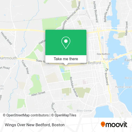 Wings Over New Bedford map