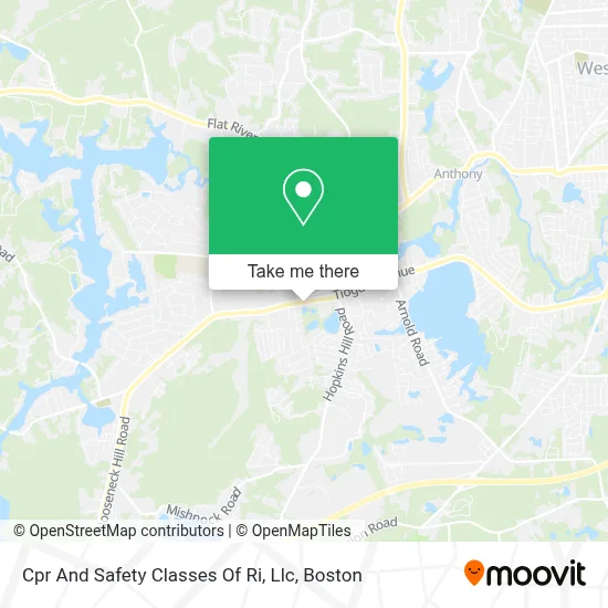 Cpr And Safety Classes Of Ri, Llc map