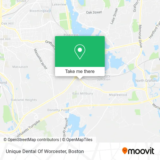 Unique Dental Of Worcester map