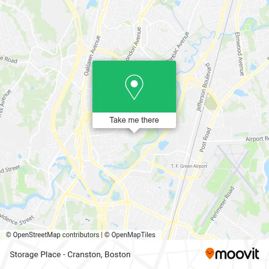 Storage Place - Cranston map
