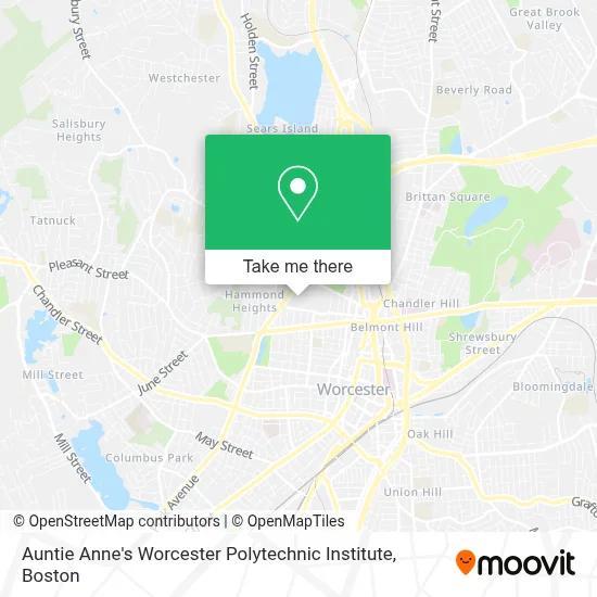 Auntie Anne's Worcester Polytechnic Institute map